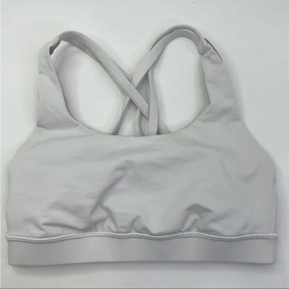 Lululemon white energy sports bra size 4 criss cross straps - Picture 3 of 7